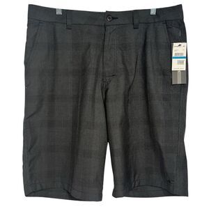 O'Neill Delta Shorts Mens 36 Charcoal Gray Checker Flat Front Walking